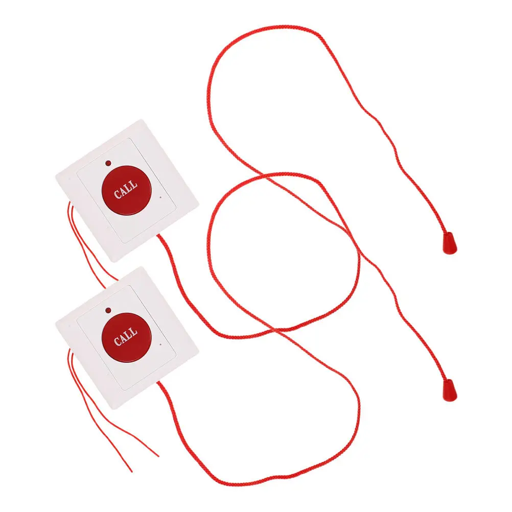 

Комплект из 2 кнопок экстренного вызова для пожилых людей, настенная кнопка SOS-сигнализации с вытяжным шнуром, беспроводная система оповещения, кнопка вызова для пациентов, система оповещения для опекунов