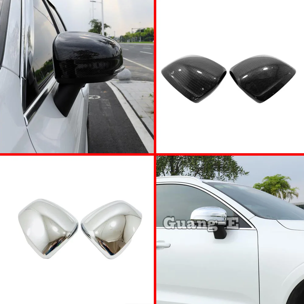 Highest-Level Decoration Rear View Eyebrow Side Glass Mirror Cover Trim Frame 2PCs For Volvo XC40 2018 2019 2020 2021 2022 2023