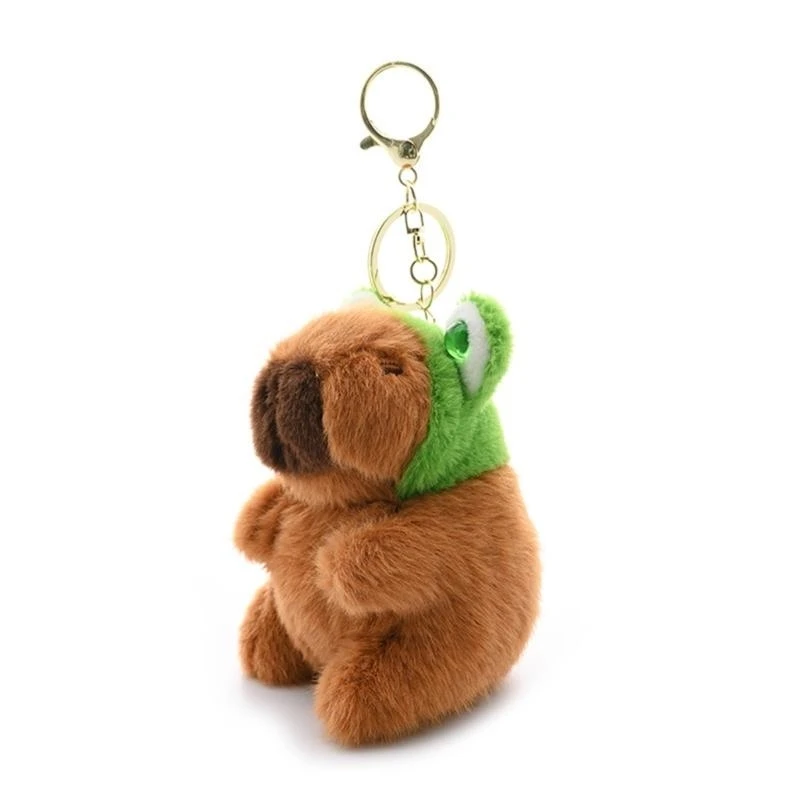 Y4QA Plush Capybara Doll Chain Ornaments Cartoon Hungingsペンダントバックパックペンダントドルキーリングチャームドール
