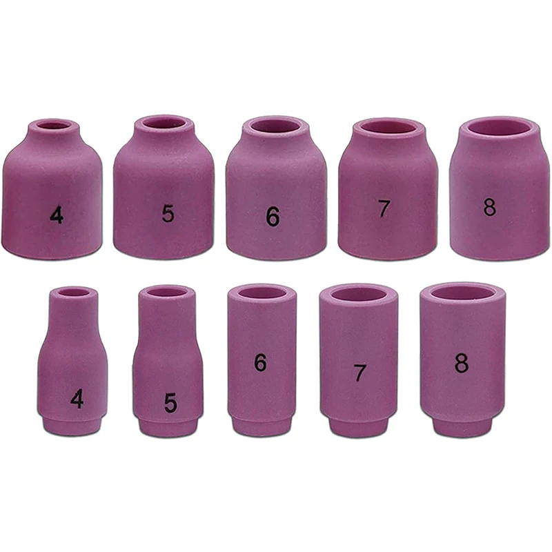 63PCS TIG Welding Torch Accessories Kit – Stubby Gas Lens, Nozzle, Collets, Body, #10 Glass Cup for WP-17/18/26