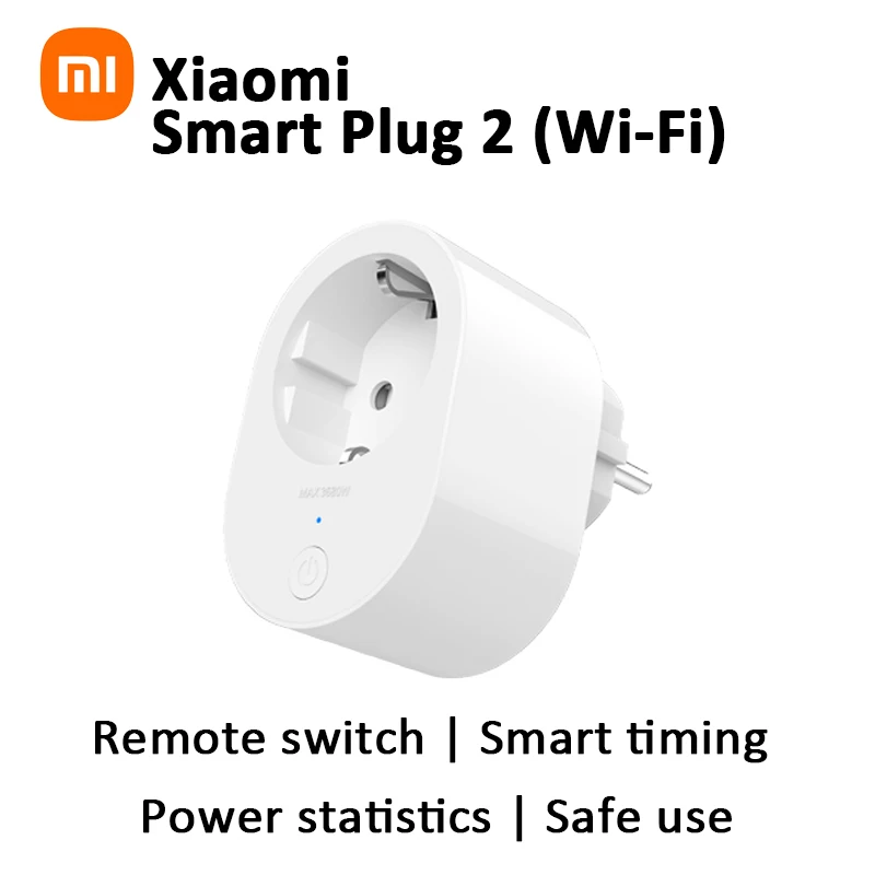 Xiaomi Smart Plug 2 (Wi-Fi) Google Assistant Wireless Switch 3680W Max EU Power Adapter Socket Mi Remote Control