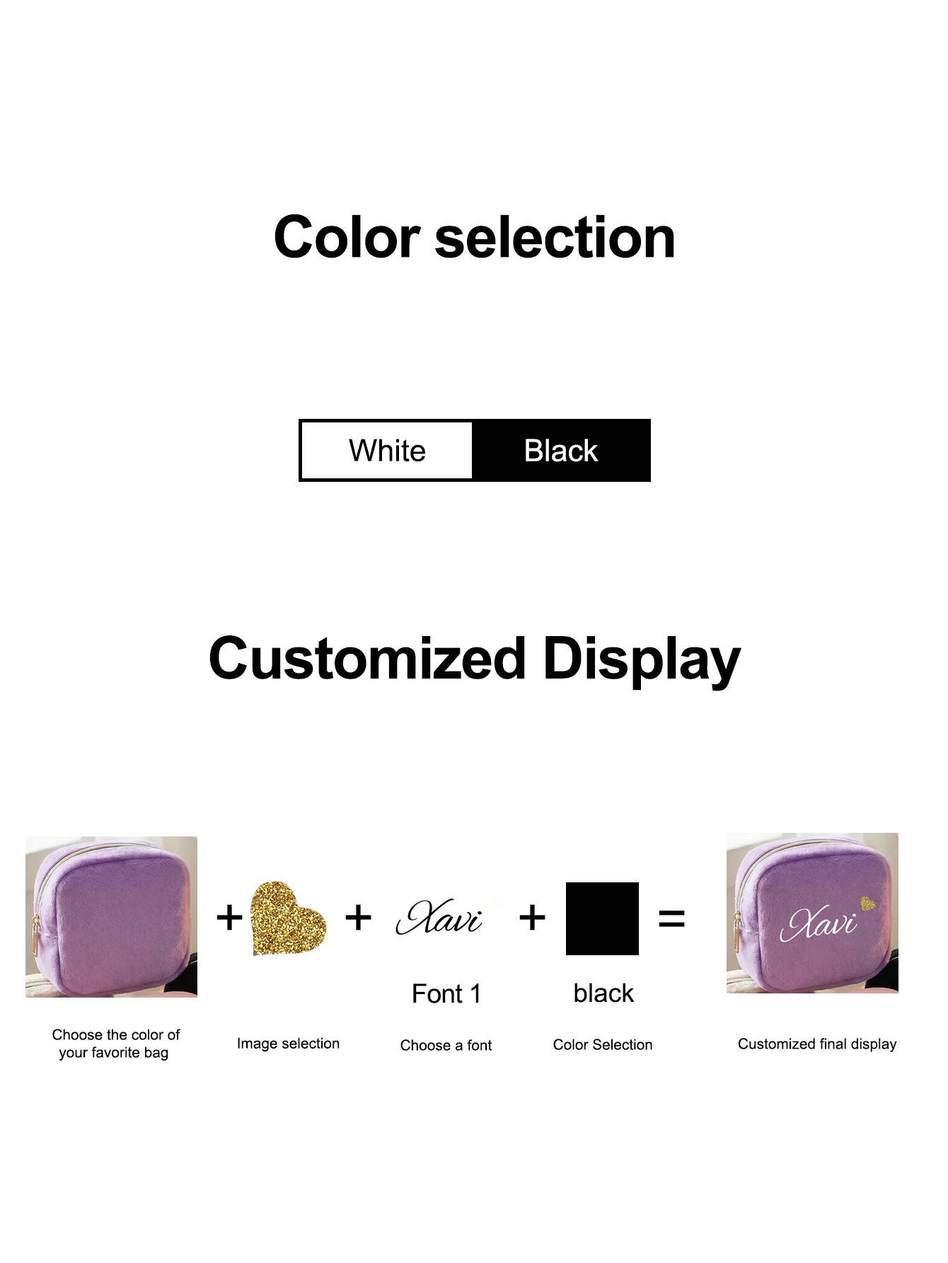 Custom Name Heat Transfer Crystal Velvet Sanitary Pad Pouch, Portable Makeup Cosmetic Storage Bag for Women and Girls