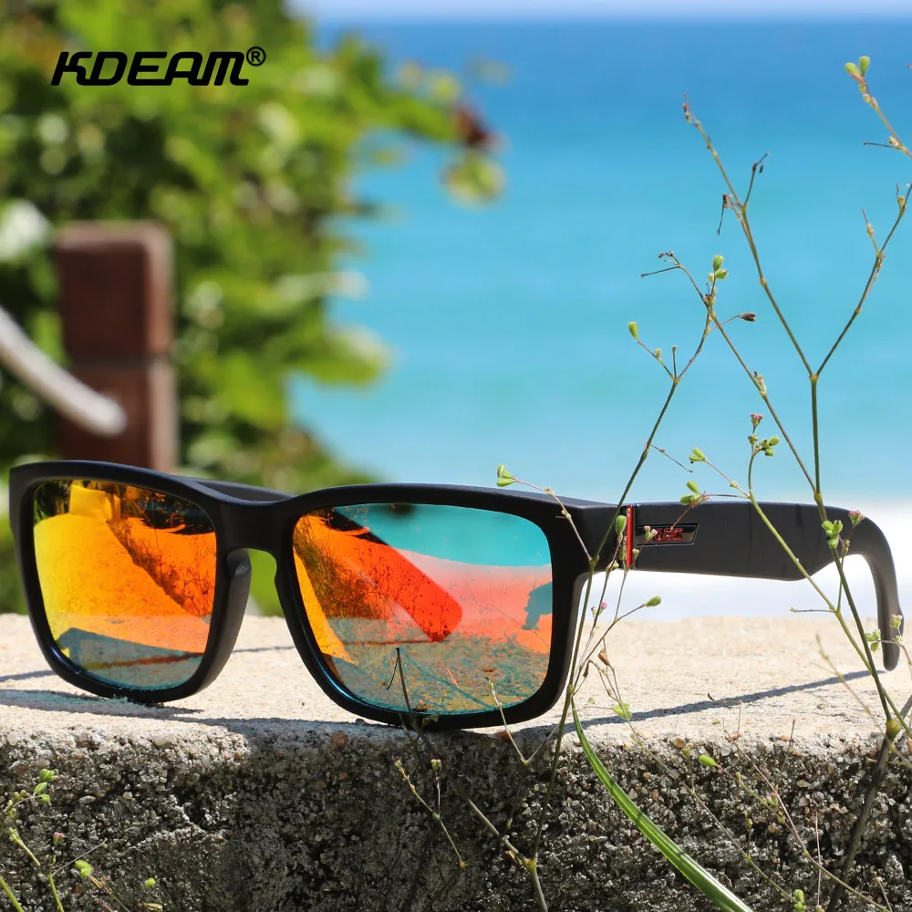 Oculos-de-sol-polarizados-quadrados-pretos-kdeam-samurai-para-homens-para-direcao-pesca-e-esportes-ao-ar-livre-tamanho-unissex-largura-da-armacao-145mm-com-caixa