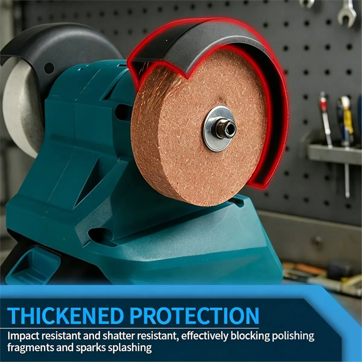 DT38 Bench Grinder Dual Wheel Grinder Metal Stone Knifes Polishing Grinding Sharpening for 18V Battery Pin