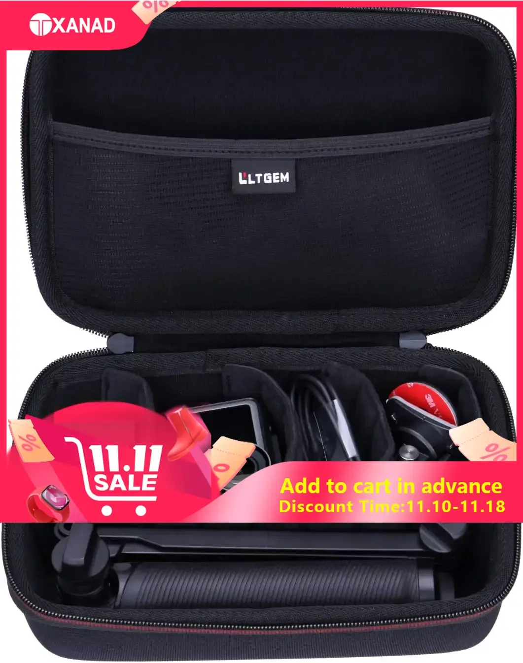 LTGEM EVA Hard Case for GoPro Hero Series or DJI Osmo Action 4/3/2/Action Camera Cover Travel Storage Bag(Bag only!!)