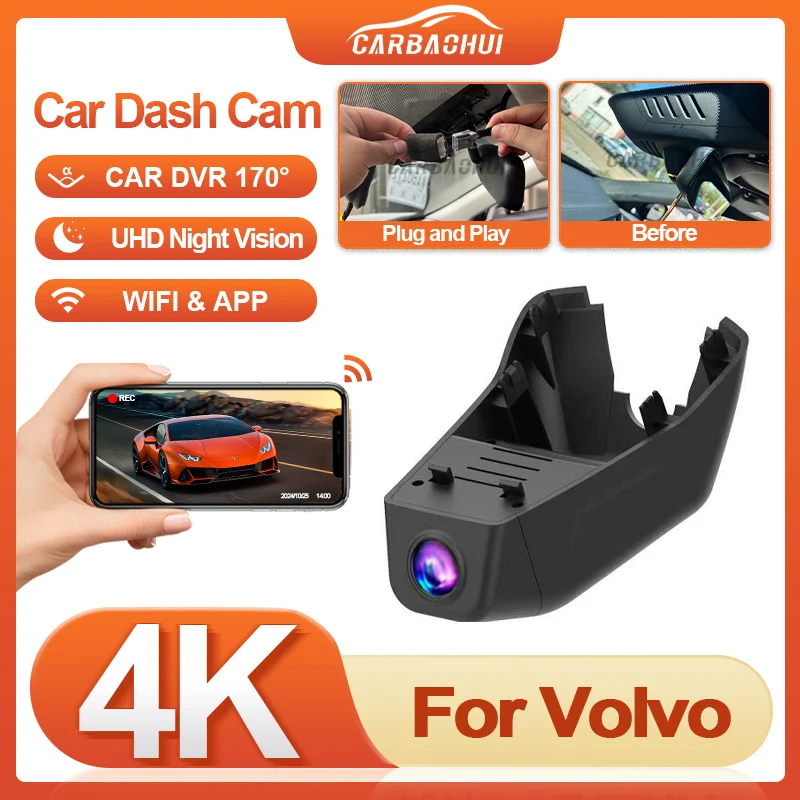New! HD 4K Dash Cam Camera Car DVR Video Recorder For VOLVO XC40 XC60 XC70 XC90 V40 V60 V90 S60 S90 S80 S80L C40 for Polestar 2