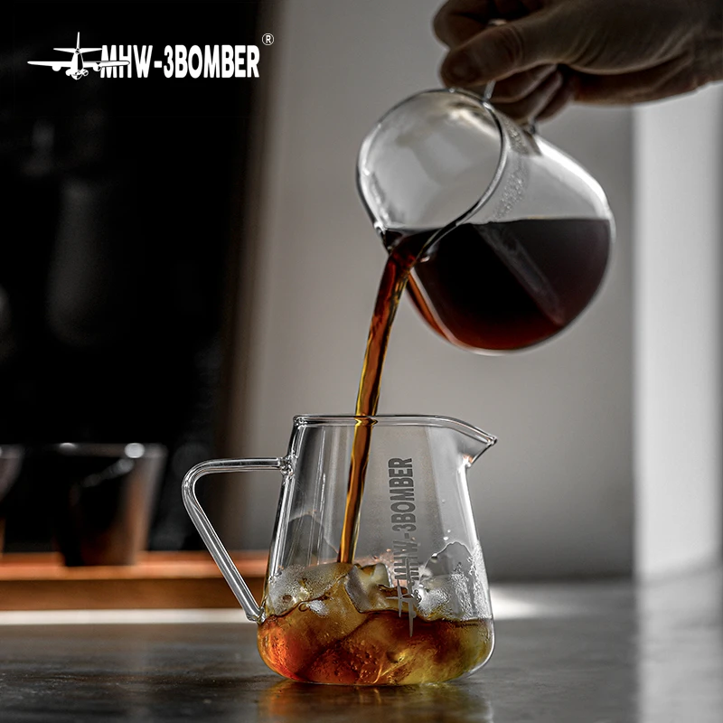 MHW-3BOMBER 500ML Coffee Sharing Pot Clear Glass Coffee Server Glass Pot for Drip Coffee Tea Beer Chic Home Kitchen Accessories