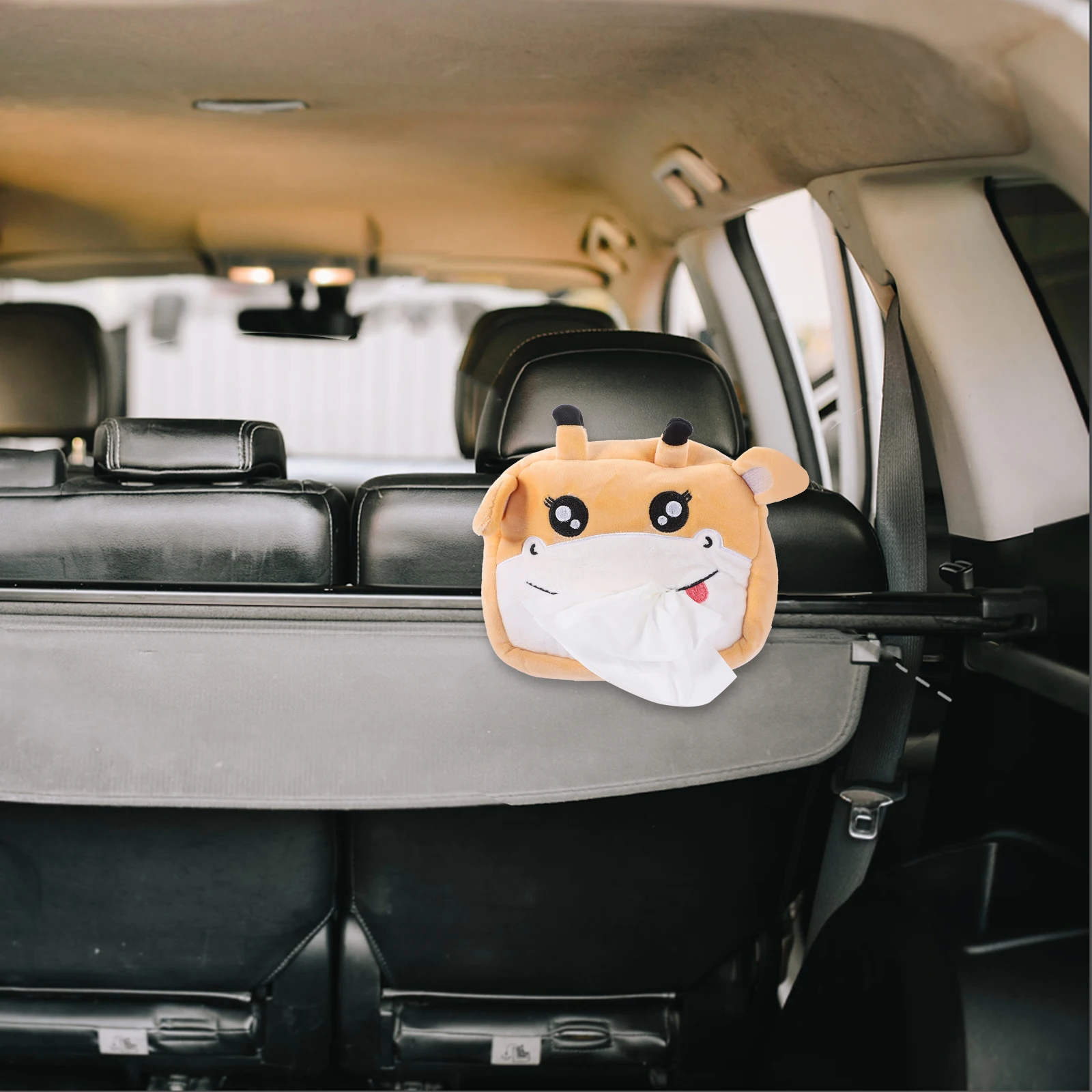 

Car Tissue Box Cute Holder Cartoon Paper Towel Case Matching Car Decor Smooth Pulling Compact Size Easy Open Practical Use