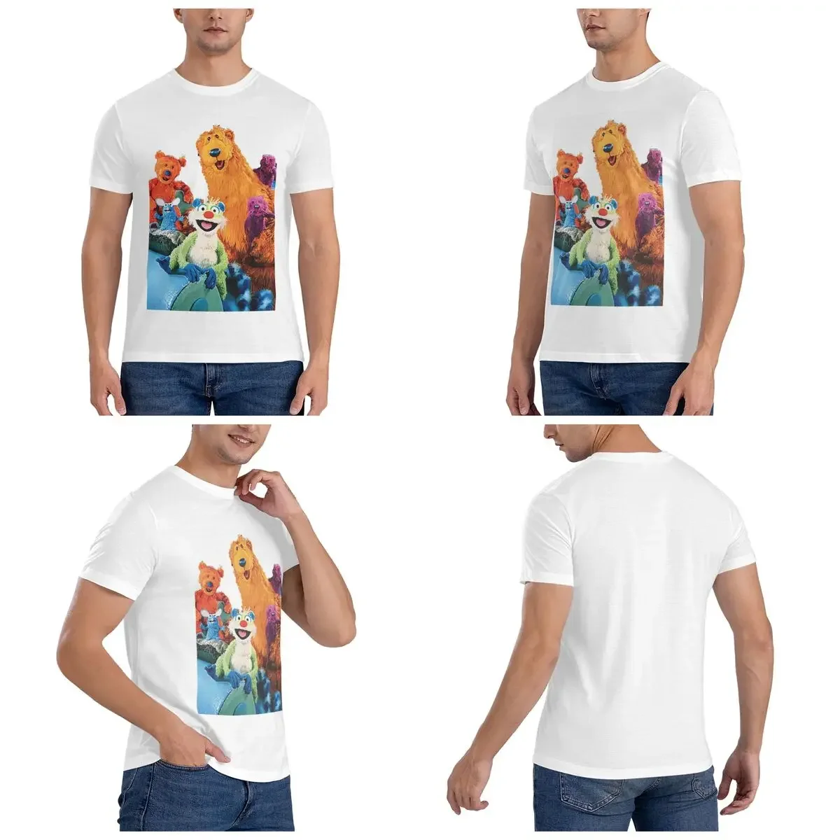 100% Cotton Bear In The Big Blue House T-Shirt Men's Classic Oversized T Shirt Men O-Neck Summer Shirts Tops S-6XL