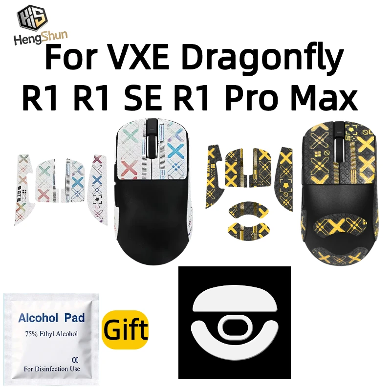 For VXE Dragonfly R1 R1 SE R1 Pro Max Mouse PTFE Mouse Feet&Anti-Slip Grip Tape Sweat Resistant Gaming Stickers With Alcohol Pad