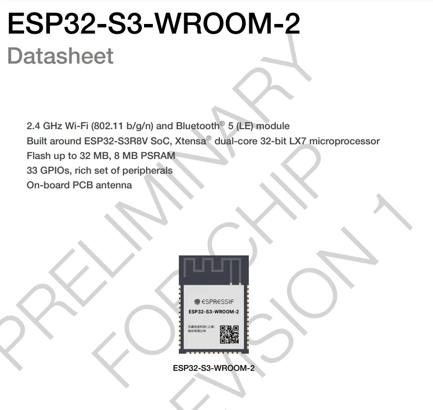 Espressif ESP32-S3-WROOM-2 AIOT-Modul mit großer Kapazität – Detail 1