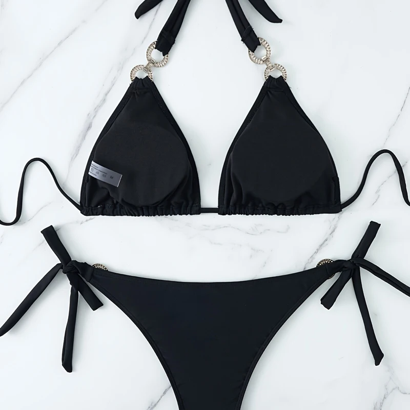 Heiß begehrtes, hochwertiges Produkt: Badeanzug-String-Bikini-Set, sexy Damen-Badeanzug mit Kristalldiamant-Verzierung und Damen-Strandkleidung. – Detail 3