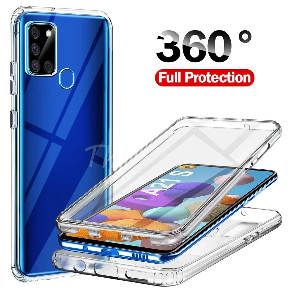 360 Double PC+Silicone Case For Samsung A35 A24 A05 A05S A15 A55 A12 A22 A32 A52s A51 A71 A31 A11 A21S A41 A20 A50 Full Cover