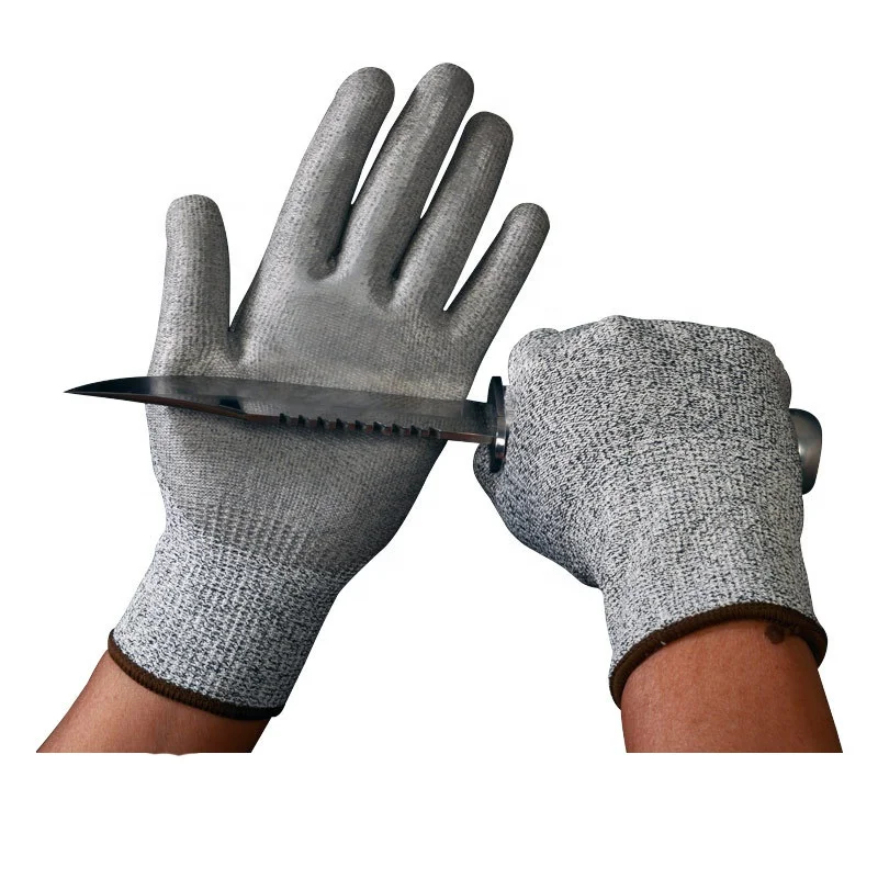 

SUNSHINE Anti-Cut PU Coated Level 5 Safety Work Gloves Cut Resistant and Proof Gloves for Construction Workers