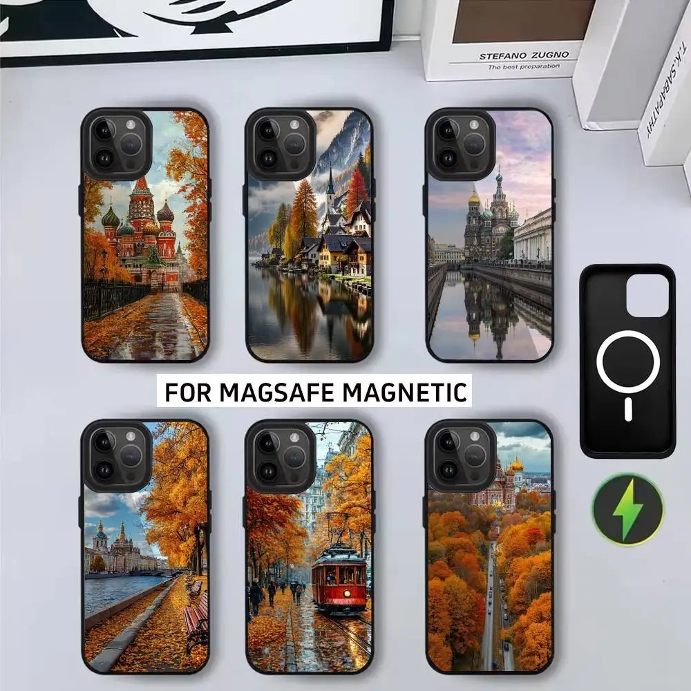 

Russian s-scenery Phone Case For iPhone17,16,15,14,13,12,11 Plus,Pro Max Magnetic For Magsafe Wireless Charging