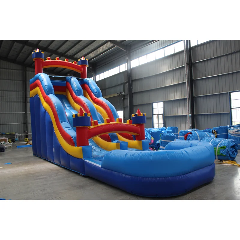 Wholesale Tropical Rush Jungle Inflatable Bouncer Air Water Slide Jumping Bouncy Castle Moon Large Bounce House Combo With Pool