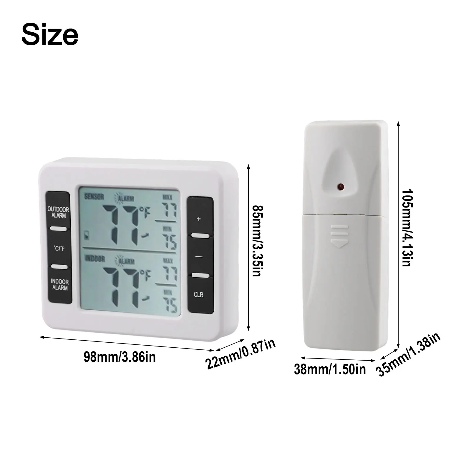 

Wireless Digital Thermometer for Indoor Outdoor Use with 12 Sensors Alarms for Temperature Changes in Fridge and Home