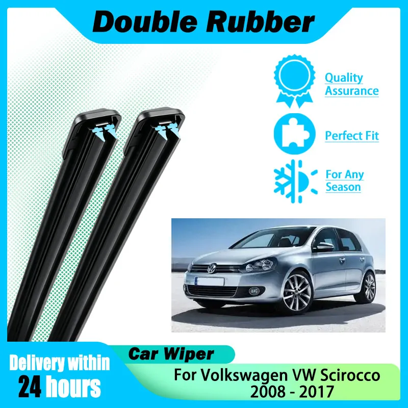 Car Front Windshield Wiper Blade For Volkswagen VW Scirocco R GTS 2008-2017 Windscreen Rubber Auto Replacement Accessories