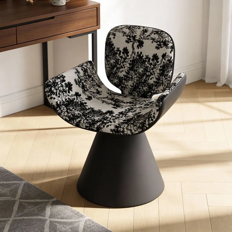 Creative Modern Luxury Velvet Metal Rotatable Backrest Makeup Vanity Stool Chair Bedroom Cloakroom Home Decor Novelty New