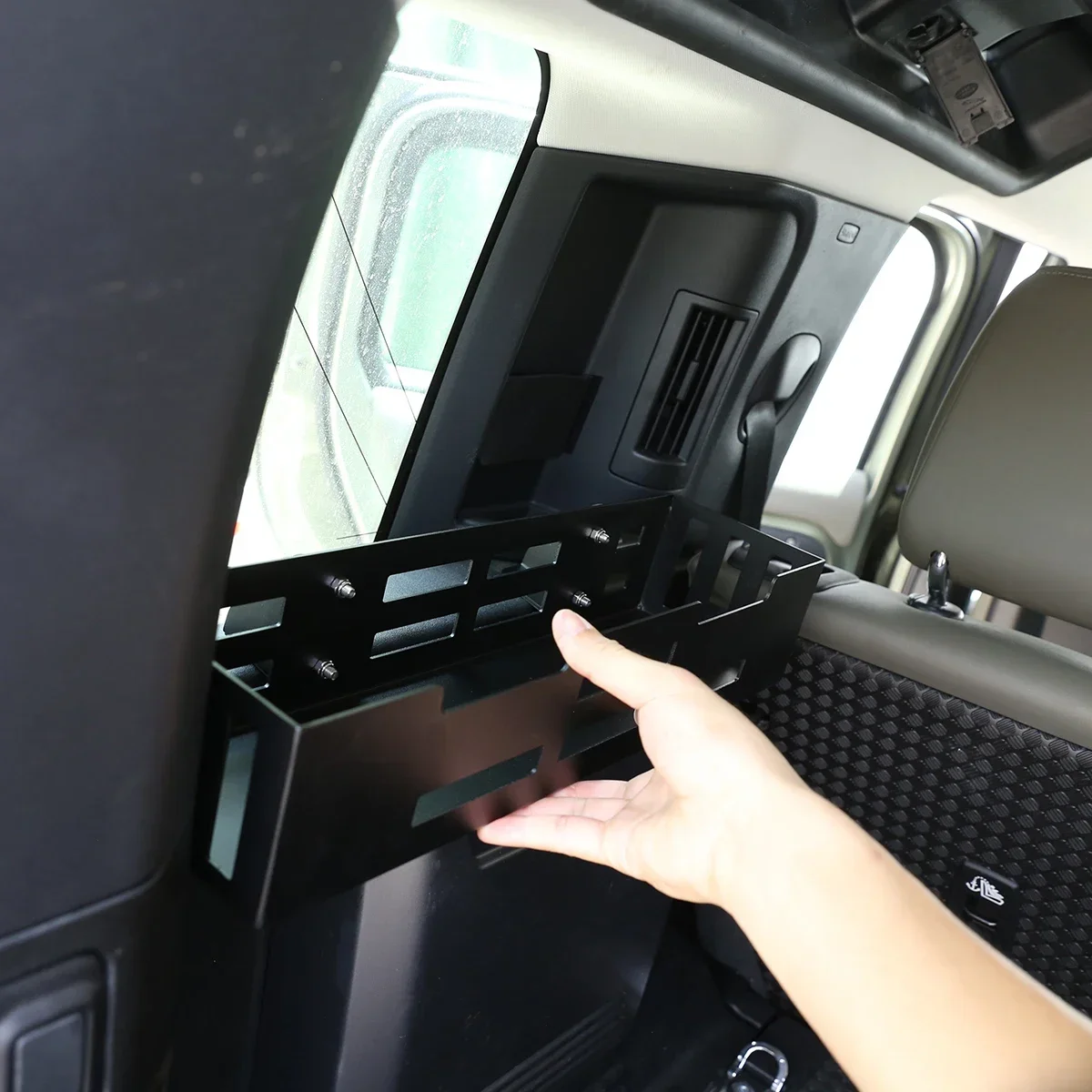 

For 2020-2024 Land Rover Defender 110 Aluminum Alloy Black Car Styling Trunk Multifunctional Storage Basket Interior Accessories