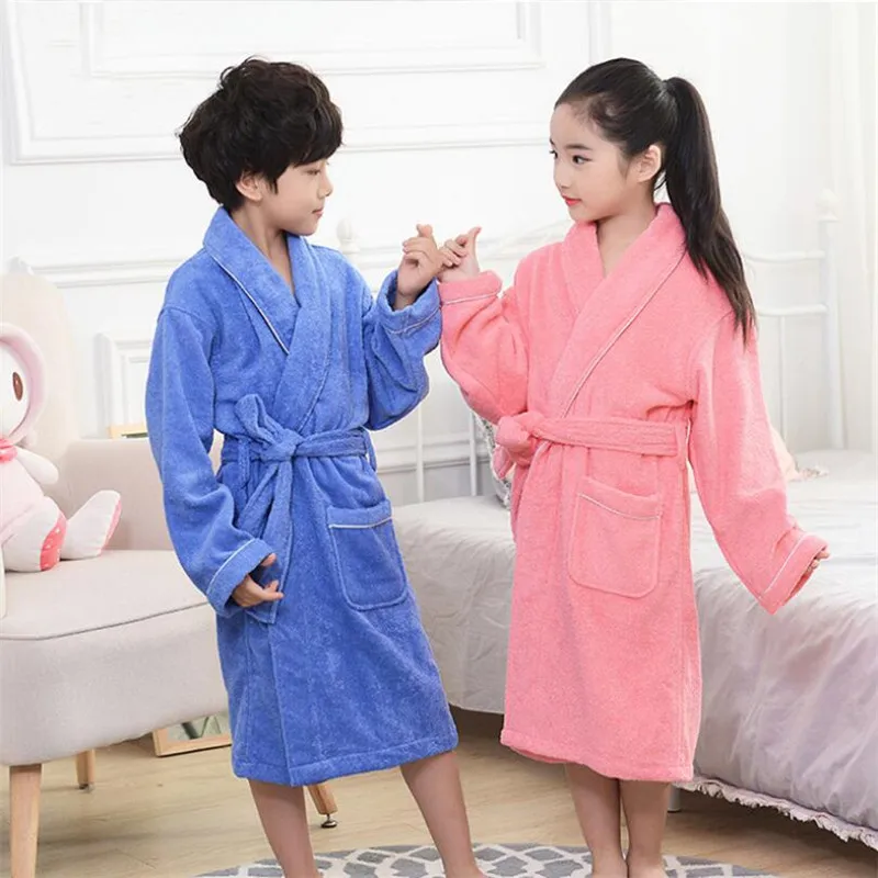 37 Design Cotton Kids Hooded Bathrobe For Girl Sleepwear Robe Boy Cotton Terry Bathrobe Baby Pajamas Bath Robe Children Bathrobe