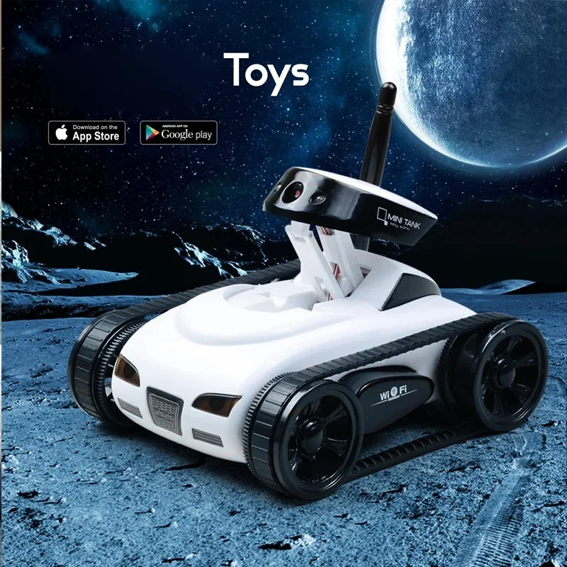 New  WiFi Mobile Remote Control Four Channel Real-Time Transmission Camera Small Tank Tracked Walking Car Toy for Kid Gifit