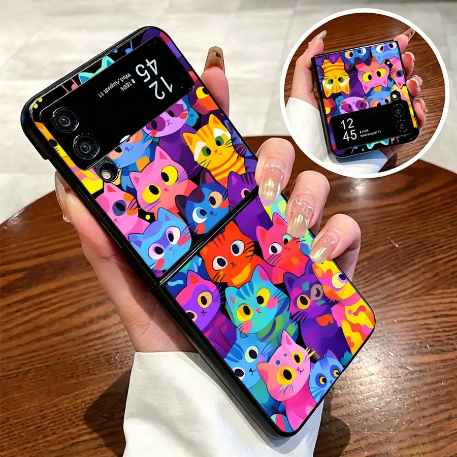 Full Cover Cat Phone Cover Case for Samsung Galaxy Z Flip 7 6 5 4 3 Z Fold 7 6 5 4 3