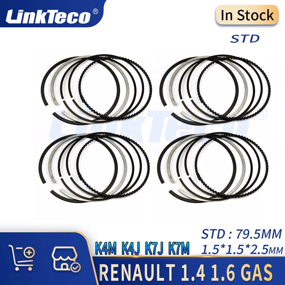 

STD Engine Parts Piston Rings Kit Fit 1.4 1.6 L K4M K4J K7J K7M L4 GAS For NISSAN KUBISTAR DACIA RENAULT DUSTER