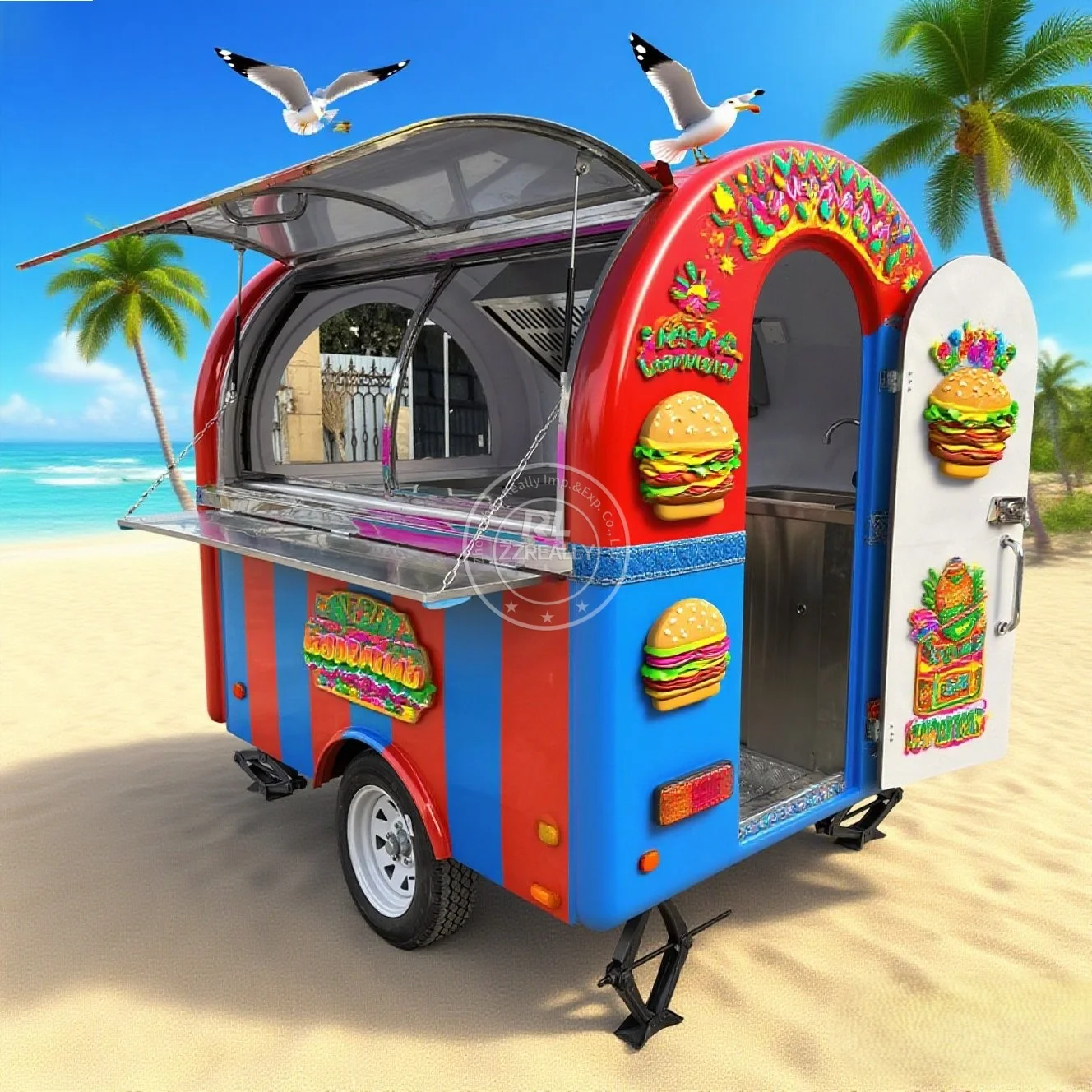 

Modern Style Wholesale Street Snack Truck Stainless Steel Fast Food Truck Concession Food Trailer