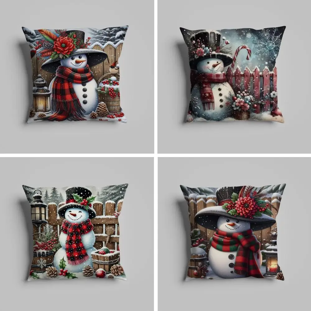 

Pillow Case luxurious home office, sofa decorative Multi sized car seat cushions, pillowcases Retro snowman cute