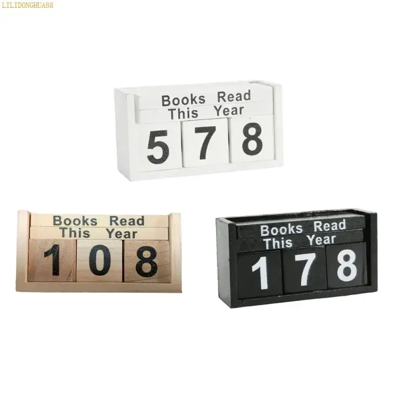 Books Read This Year Trackers With Numbered Cubes Wooden Book Counter Sign Gift W91B