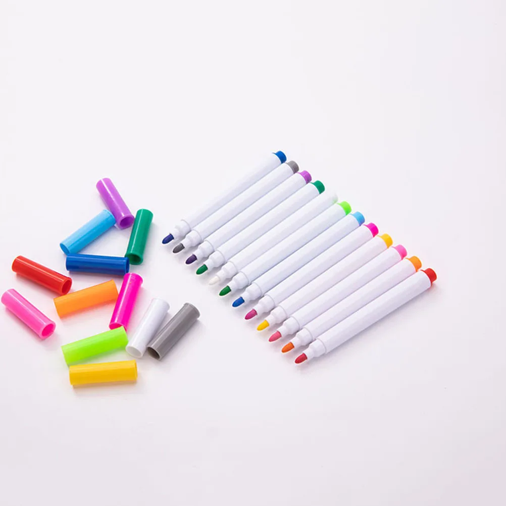 

24Pcs Premium Fluorescent Blackboard Erasable Pens Dry Marker Pens Dust-Free for Glass Plastic Paper School Office Use
