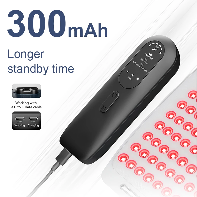 KEMOKO-almohadilla de terapia de luz infrarroja roja, 120 LED, dispositivos de belleza de 660nm y 850nm, almohadilla térmica para aliviar la cara y el cuerpo, la espalda, la rodilla, las manos y los pies