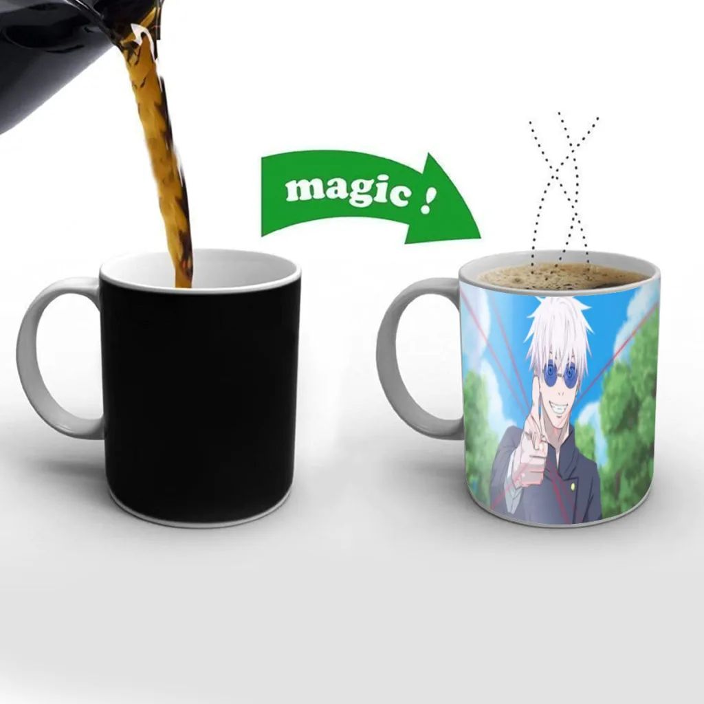 

Jujutsu Kaisen Gojo Satoru Coffee Mugs Creative Color Changing Milk Tea Cup Ceramic Magic Heat Sensitive Mug Free shipping