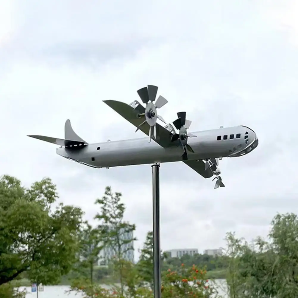 Garden Wind Spinner Submarine Wind Spinner Outdoor Garden Decor Rotating Metal Yard Sculpture with Spinning Blades Patio Home