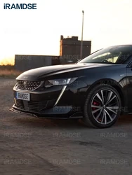 Black Front Lip Bumper Splitter for Peugeot 508 2019 Spoiler Skirt Car Exterior Body Kit Accessory