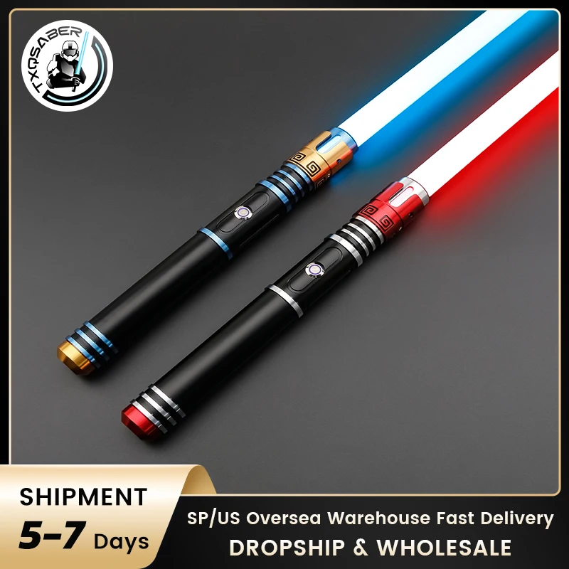 TXQSABER Lightsaber pedang Laser pegangan logam Dueling berat ayunan halus SNV4 Neo Pixel 12 warna pisau Bluetooth kustom FOC