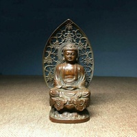 9cm Buddhism Antique Metal alloy carved Sakyamuni Amitabha Tathagata Buddha Statue