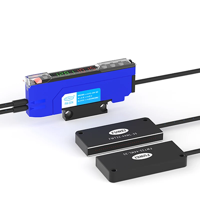 FW-30N M3 M4 M6 Dual Digital Display Fiber Optic Amplifier Fiber Optic Cable  Fiber Optic Sensor Packaging Grating Automation