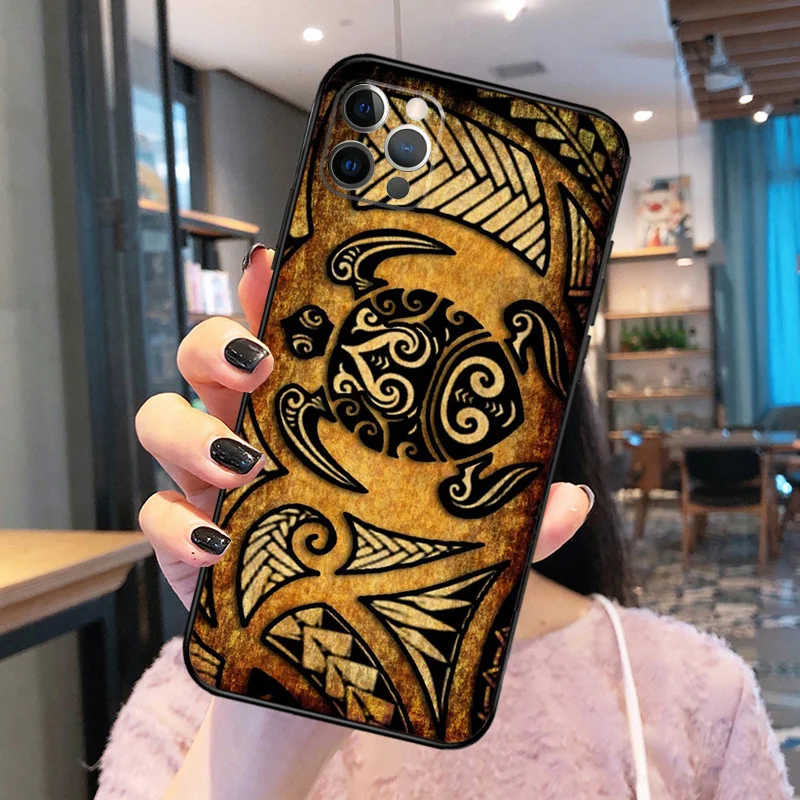 Maori Samoan Polynesian Tribal Case For iPhone 11 12 13 14 15 16 Pro Max XS XR X Plus 12 13 Mini Bumper Cover Capa