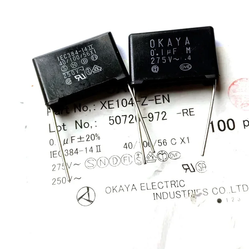 

Japan OKAYA X1 XE104 0,1 uf 275V10 4M защитная пленка конденсатор на ножке расстояние 22