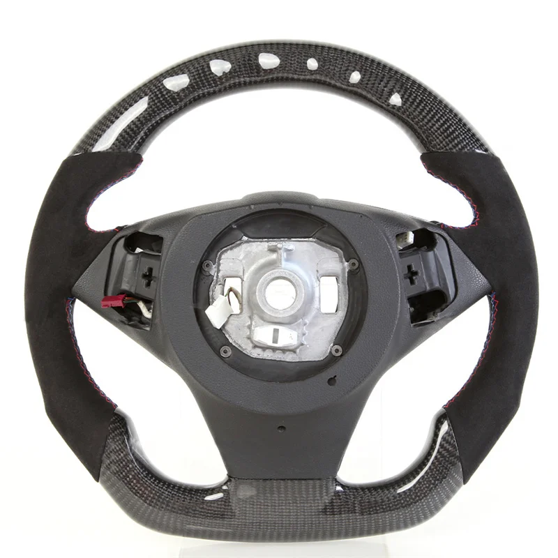 LED Display Suede Real Carbon Fiber Steering Wheel for BMW E64 630i 645ci 650i Custom Leather Steering Wheel Car Accessories 5