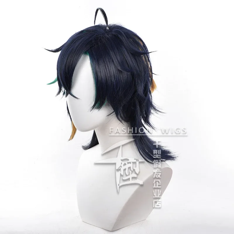 Game Genshin Impact Kinich Cosplay Wig 45cm Short Hair Heat Resistant Natlan Kinich Cosplay Free Wig Cap