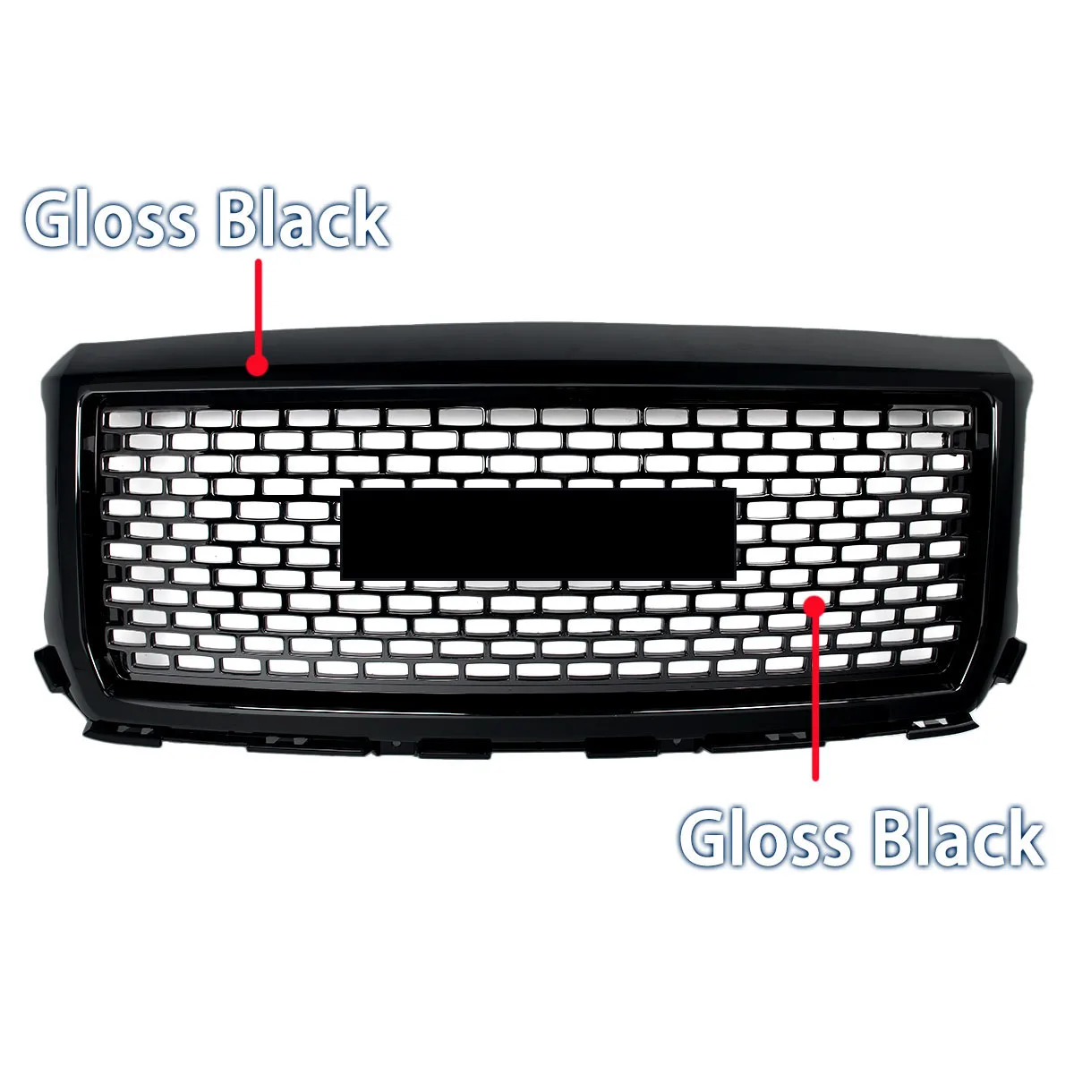 Front Grille For 2014-2015 GMC Sierra 1500 Denali Front Upper Bumper Grille Honeycomb Radiator Mesh Grid Cover Air Inlet Grille