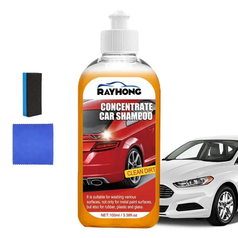 

New Foaming Car Wash Shampoo 3.38oz Auto Washing Foam With Sponge And Towel Car Shampoo Car Polishing Liquid For Car Paint