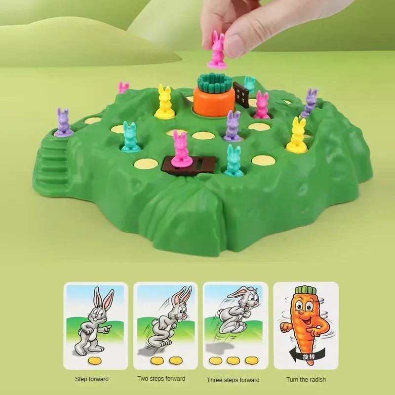 Carrot Rabbit Trap Table Board Defend Game Challenge Parent-Child Family Party Interactive Educational Puzzle Puzzle Toy Gift