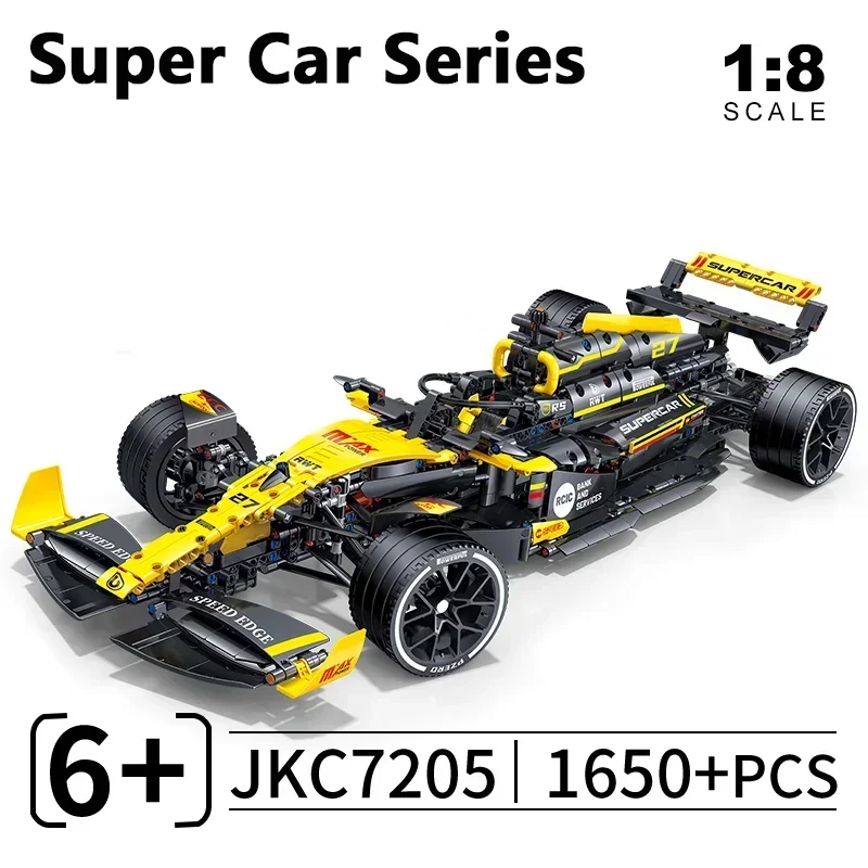 

1:8 Supercar Racing F1 Technical 1650Pcs Performance Building Blocks Race Car MOC Assembly Model Vehicle Assembly Adult Toys