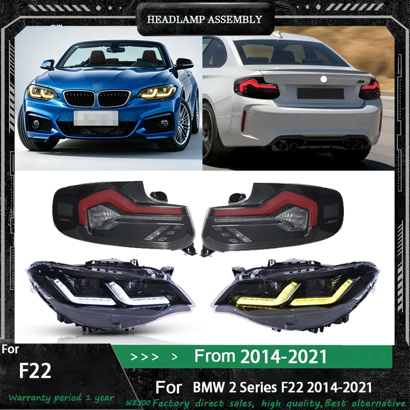 Car Headlight+Tailight For BMW 2 Series F22 2014-2021 Front Lights LED DRL Headlight HID Projector Lens Auto Tool Accessories