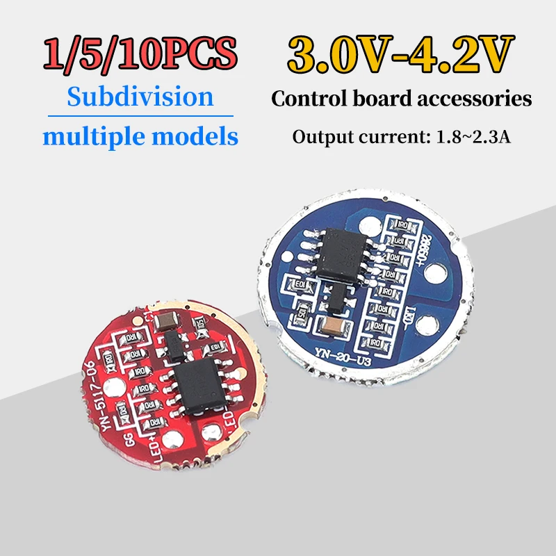 Import T6 L2 U2 10W LED Driver Board Flashlight Dimming Control Board 17MM 20MM Red Blue Circuit Board