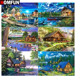HOMFUN Pieno Quadrato/Rotondo Trapano 5D Pittura Diamante FAI DA TE 